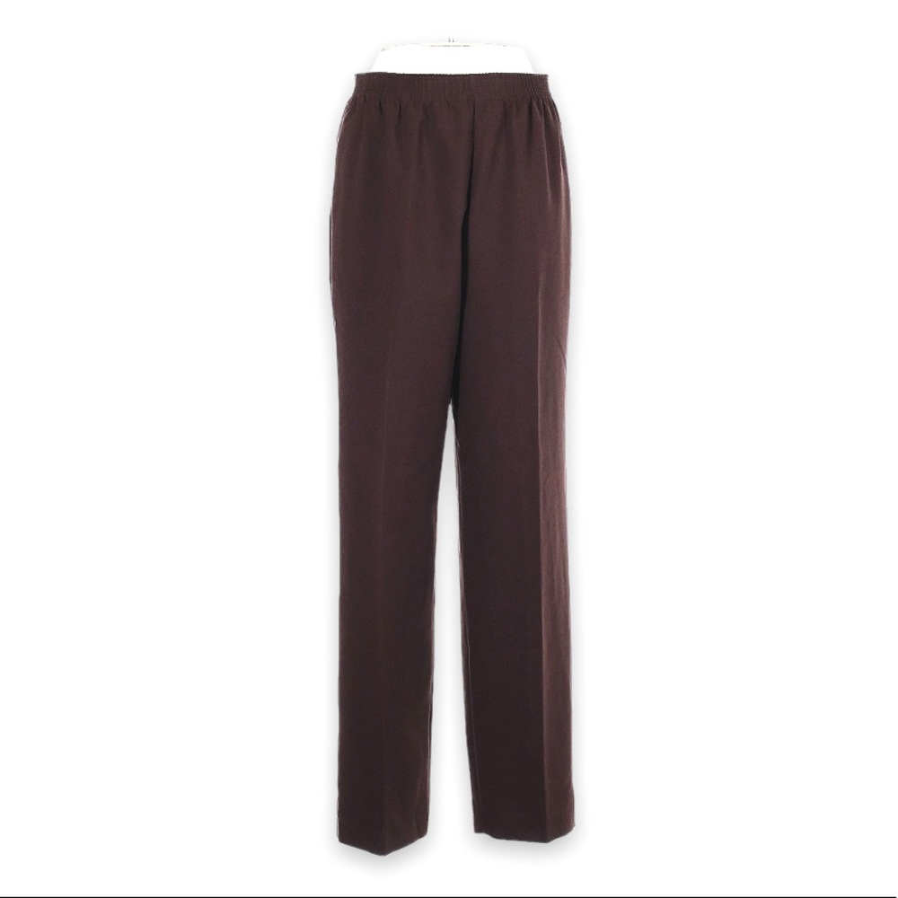 Shinestar Woman’s Tan Tailored Khaki Pleated Dress Pants Elastic Waist Band - Picture 14 of 15